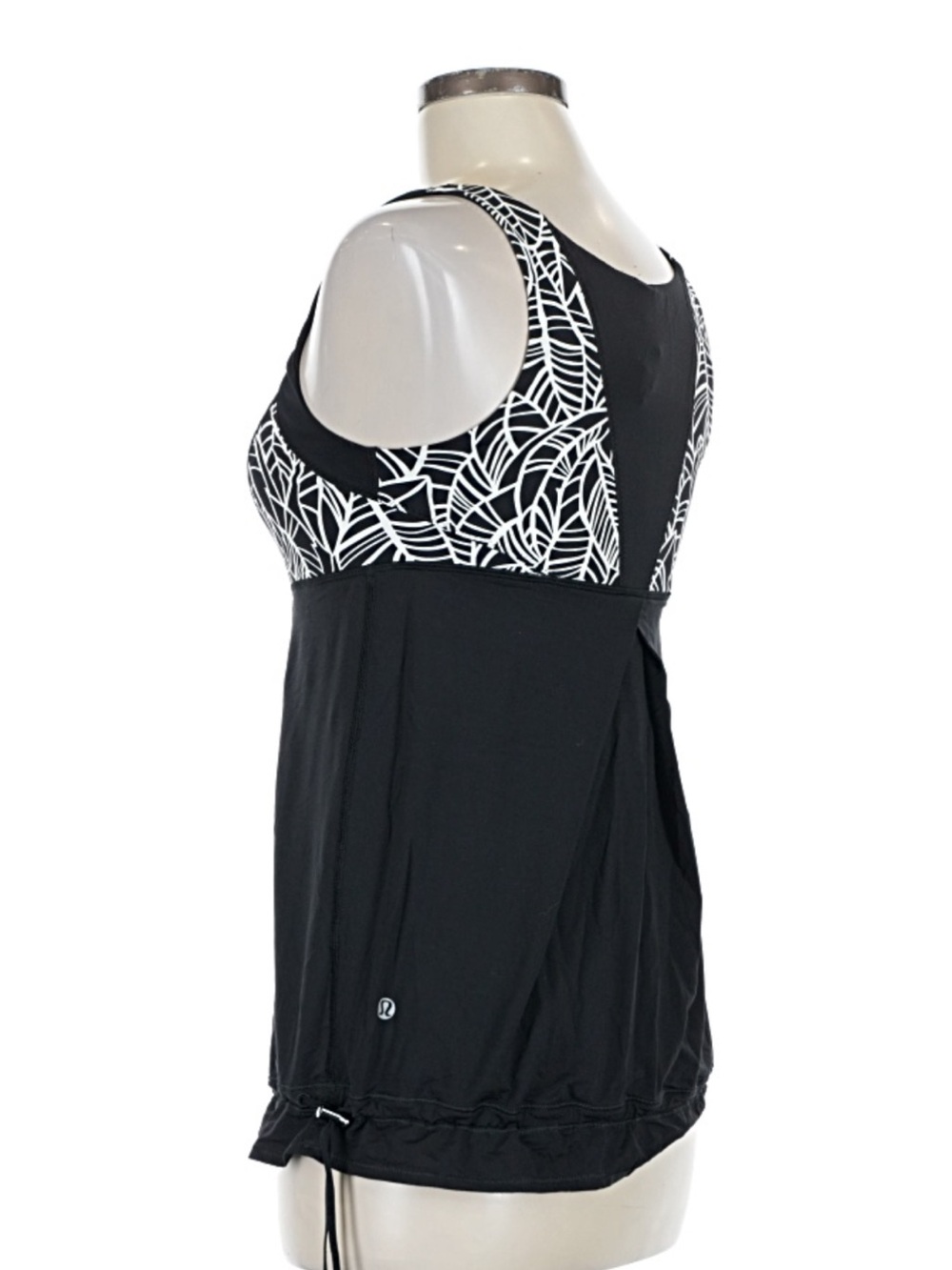 lululemon athletica Black Tankini Top with White Leaf Print - Picture 4 of 6